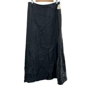 Vintage Dave & Johnny Black Shimmer Back Zip Maxi‎ Skirt Size XL NEW Deadstock